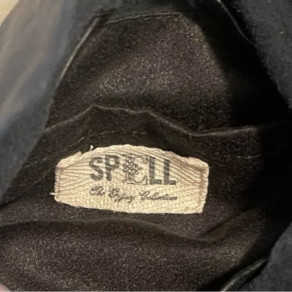 Black Spell & the Gypsy Dreamweaver Black | Black Leather Fringe Boho Crossbody - Picture 13 of 15